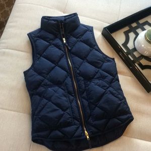 J Crew down filled navy puffer vest